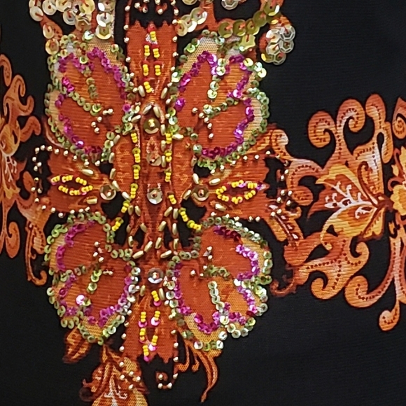 Vintage Sequin Beaded  Long-Sleeved Top - Picture 7 of 11